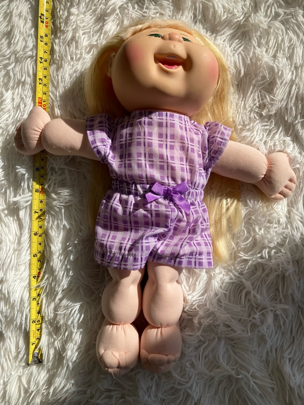 2017 Purple Plaid Doll Dress with Decorative Bow
